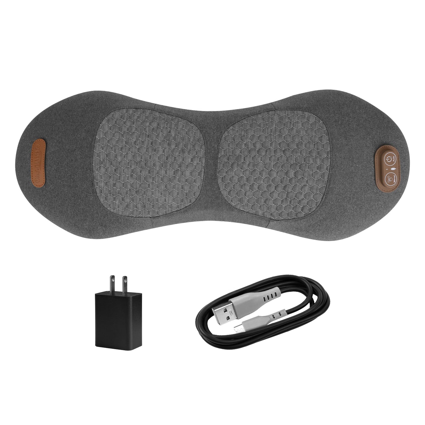 3 in 1 Electric Lumbar Massager Support Pillow Plug-In Memory Foam Lower Back Massager with Heat Vibration Airbag Stretching Adapter for Pain Relief